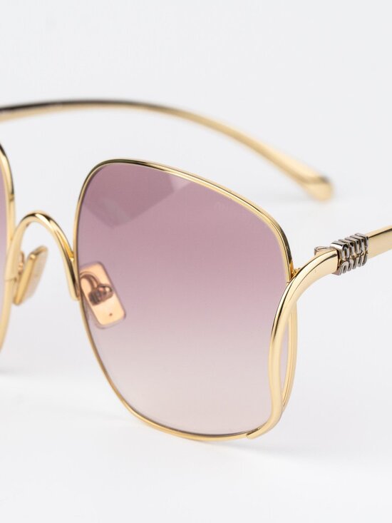 Miu Miu Women Sunglasses Gold Pink Gradient Square MUA57S 5AK40S  NEW AUTHENTIC main image 5